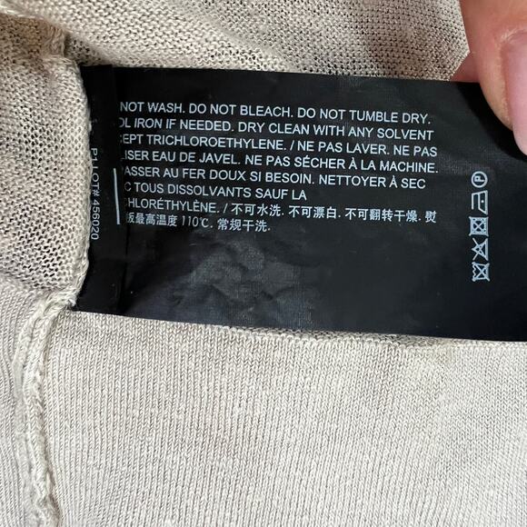 THEORY Beige Long Balloon Sleeve Linen Blend Button Down Shirt Top Blouse Size S - Picture 10 of 10